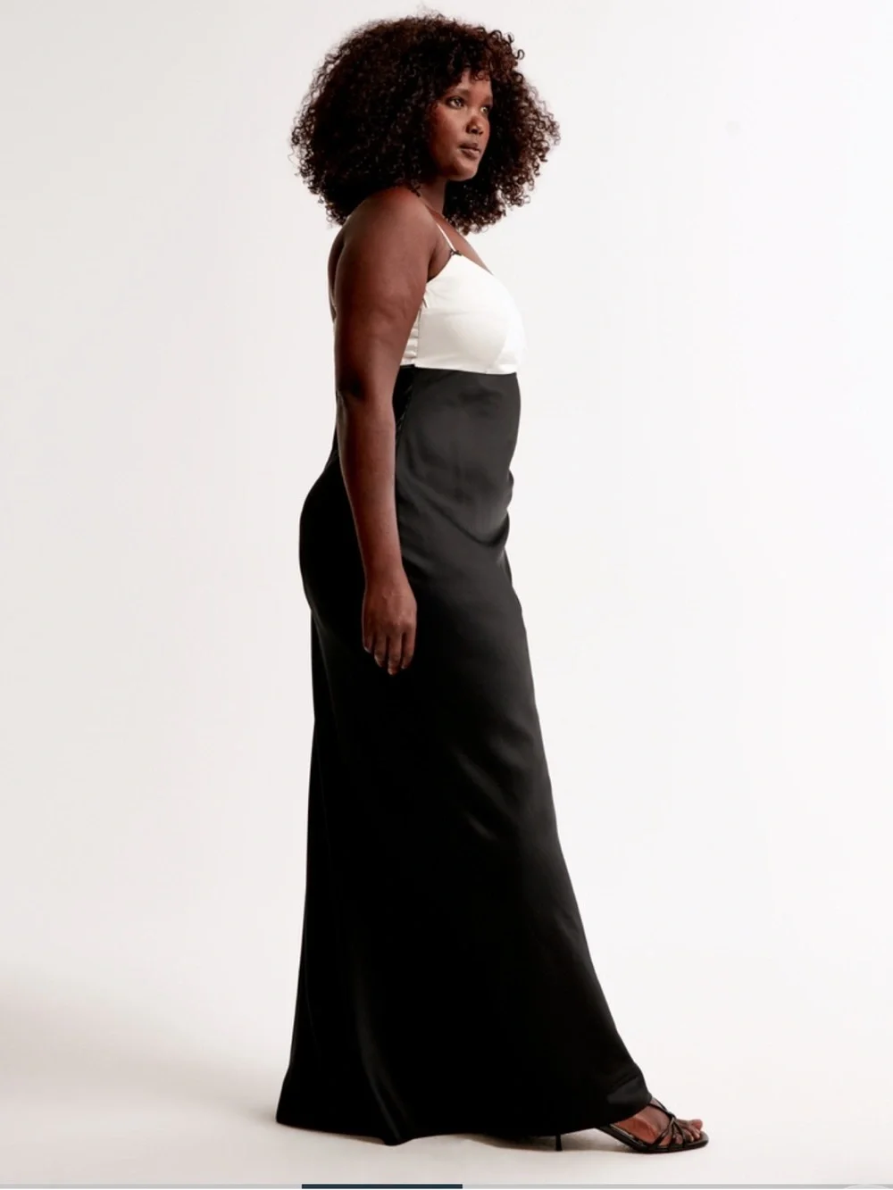 Abercrombie & Fitch NWT Julia Slip Bodice Black and White Maxi Slip Dress